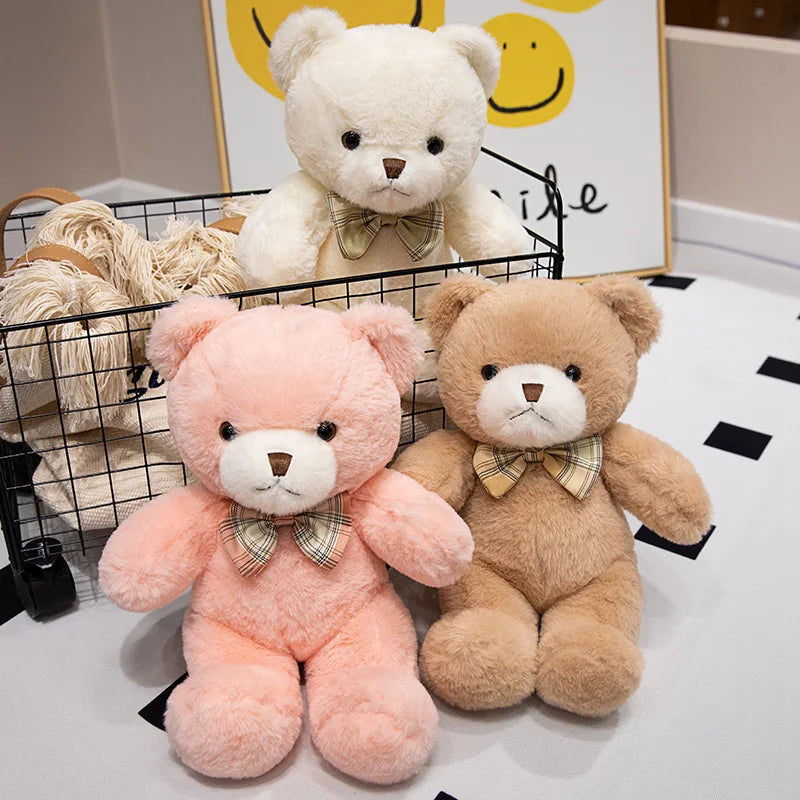 Toosly ursinho de pelucia 30cm colorido laço urso boneca brinquedo de pelúcia abraço urso boneca presente aniversário travesseiro urso de pelúcia casa sala estar quarto