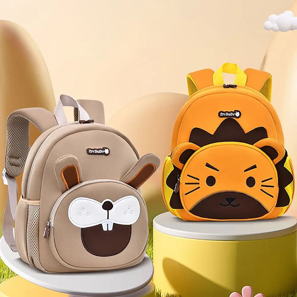 Bonito grande capacidade mochila alça de ombro ajustável durável saco de viagem listra reflexiva dos desenhos animados mochila crianças