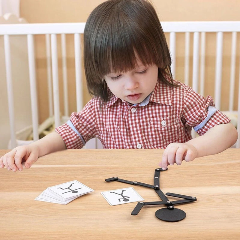 Toosly crianças montessori brinquedos de madeira aprendizagem precoce quebra-cabeças educativos pose esportiva melhorar habilidade hands-on ocupado placa presentes