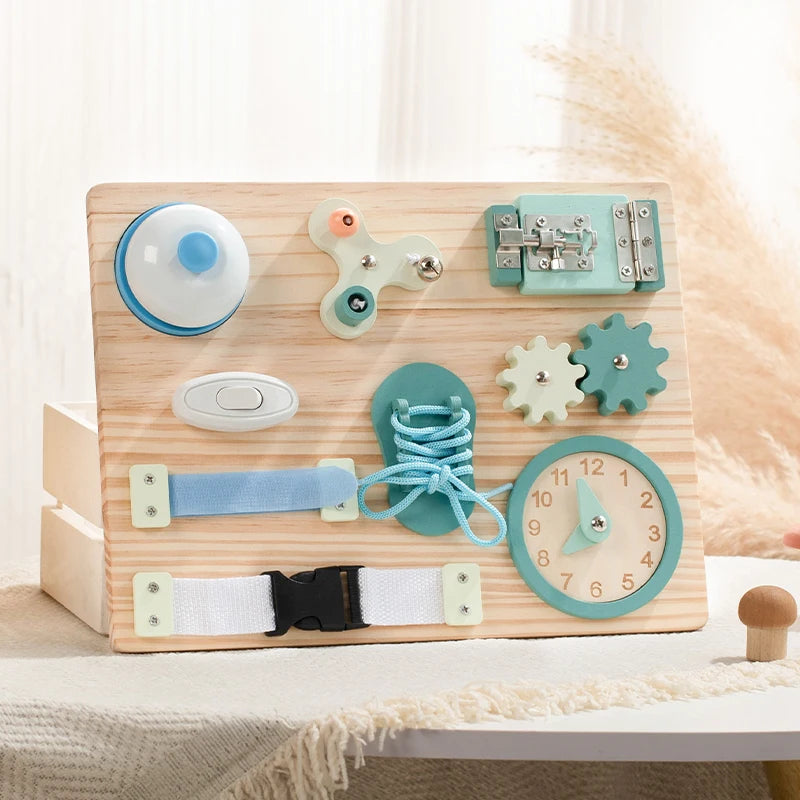 Brinquedo montessori, volante de madeira, placa ocupada, brinquedos sensoriais de madeira para crianças, viagens pré-escolares, atividades de aprendizagem