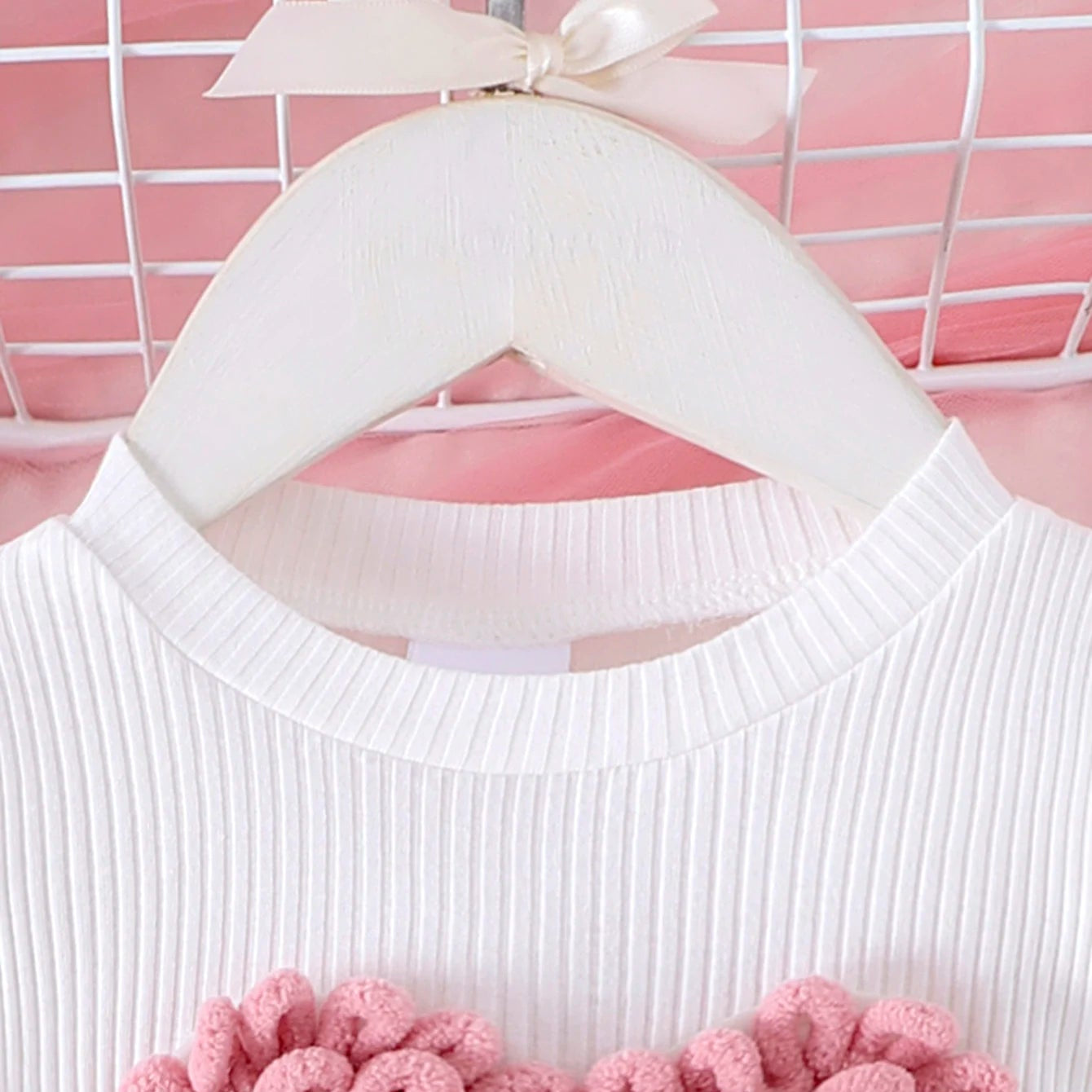 Toosly 2 peças inverno novo estilo para meninas de 0 a 3 anos, mangas de bolha confortáveis, doces e fofas, top de capítulo de amor + conjunto de saia curta rosa