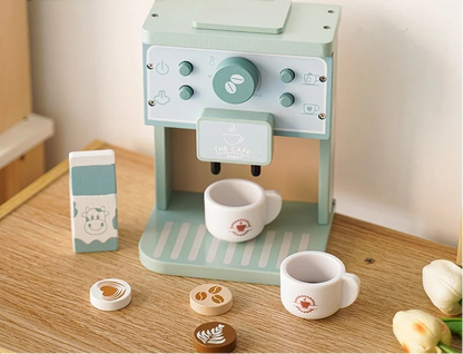 Toosly conjunto de brinquedos de cozinha para crianças, cafeteira de madeira, simulação de biscoito, brinquedos educativos, presentes para meninas e meninos