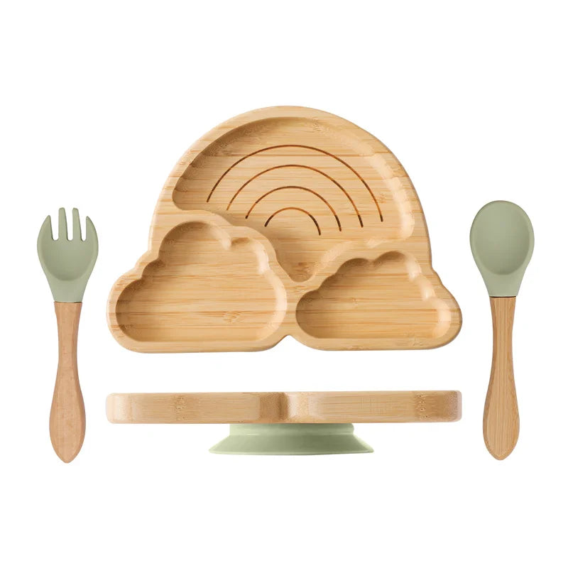 Conjunto de Talheres Infantil de Madeira da Toosly. Seguro, prático e divertido para a alimentação do seu bebê. Compre agora!
