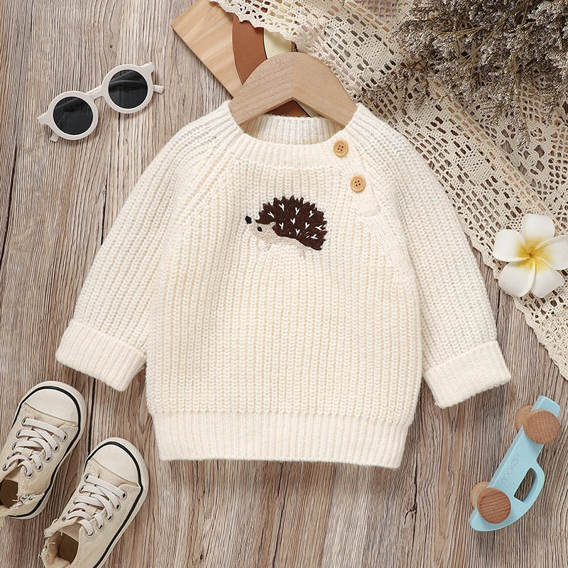 Toosly suéteres de bebê de malha recém-nascido menina menino pulôver manga longa outono infantil crianças roupas bonito dos desenhos animados ouriço topos outerwear