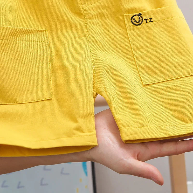 Novas crianças verão bebê meninos meninas roupas terno moda camiseta bib calças 2 pçs/set criança traje casual crianças agasalhos