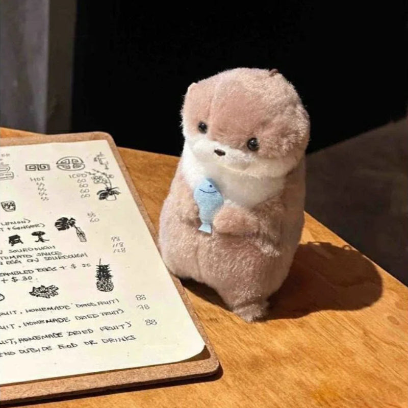 Toosly pelucia bonito pequena lontra abraço peixe boneca de pelúcia pingente presente bonito menina coração chaveiro pingente presente criativo