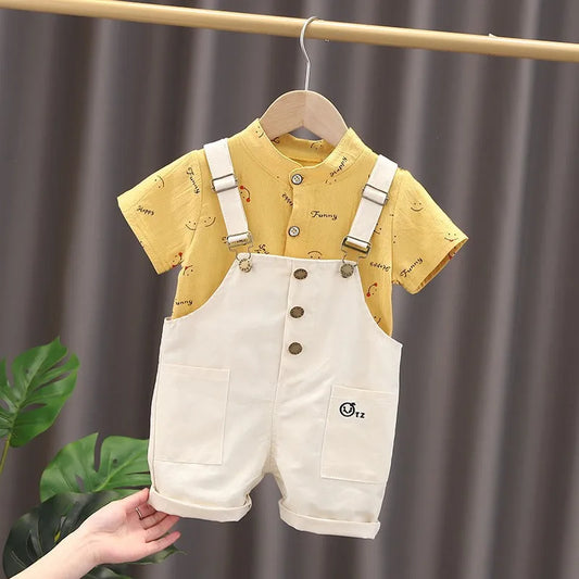 Conjunto Infantil Verão: Camisa e Macacão