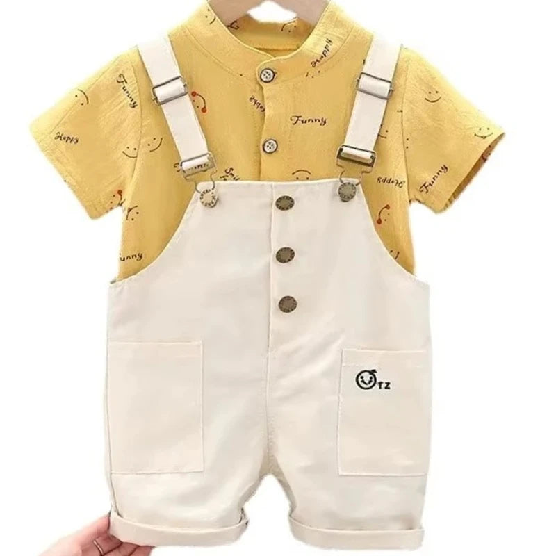 Novas crianças verão bebê meninos meninas roupas terno moda camiseta bib calças 2 pçs/set criança traje casual crianças agasalhos