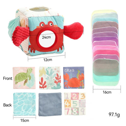 Toosly brinquedo montessori bebe brinquedo algodão caixa de tecido mágico dedo exercício ocupado jogo de tabuleiro brinquedo educativo chocalho macio jogo pano livro presente