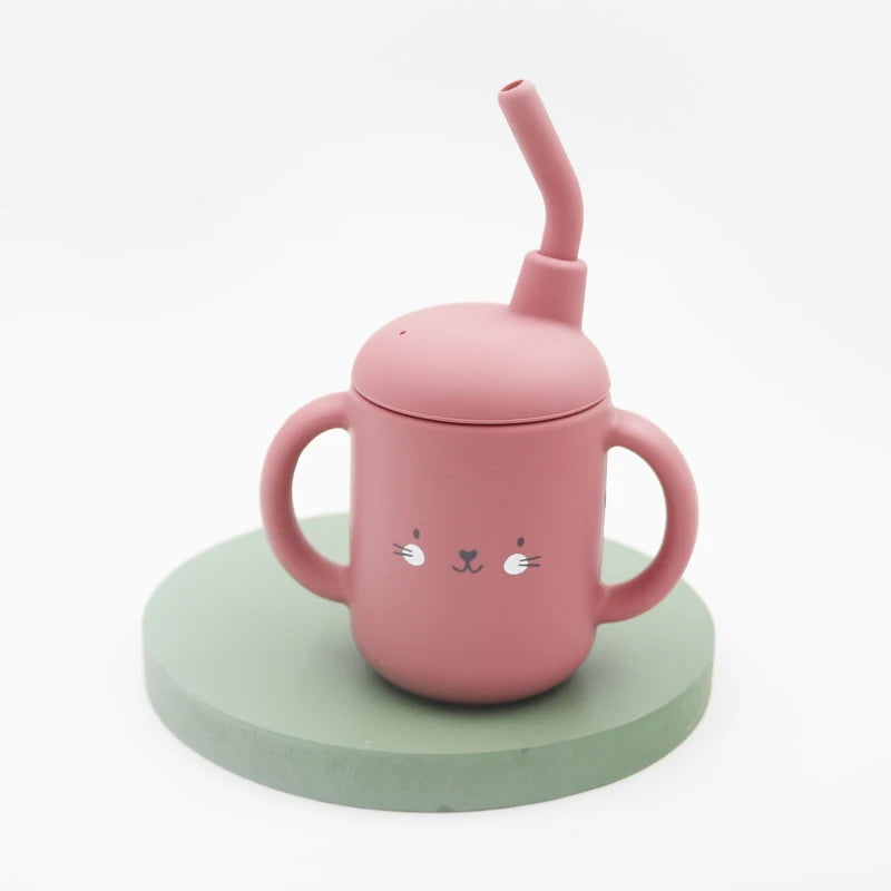 Toosly novo dos desenhos animados 120ml bebê silicone canudinho bpa-livre portátil armazenamento lanche recipiente de alimentação copo treinador à prova de vazamento