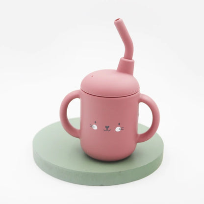 Toosly novo dos desenhos animados 120ml bebê silicone canudinho bpa-livre portátil armazenamento lanche recipiente de alimentação copo treinador à prova de vazamento
