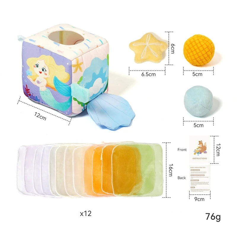Toosly brinquedo montessori bebe brinquedo algodão caixa de tecido mágico dedo exercício ocupado jogo de tabuleiro brinquedo educativo chocalho macio jogo pano livro presente