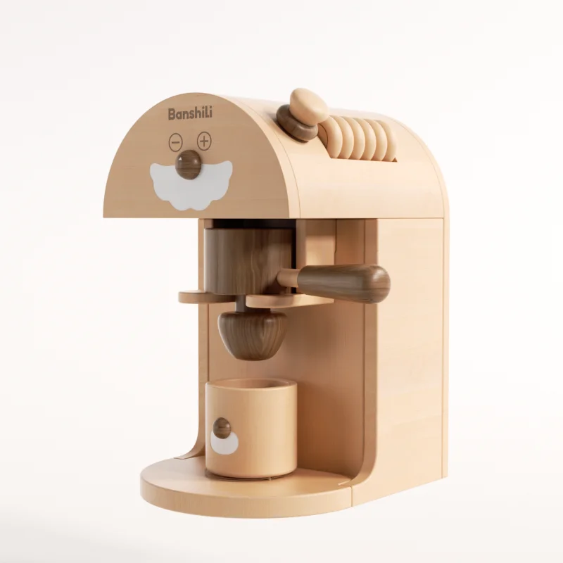 Toosly brinquedo de madeira para máquina de café, conjunto de brinquedos educativos de cozinha para crianças de 3 a 5 anos, presente de brinquedo para crianças Montessori
