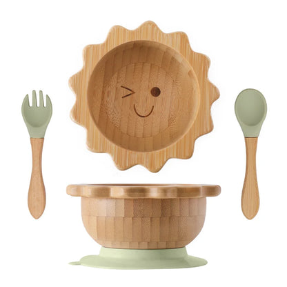 Conjunto de Talheres Infantil de Madeira da Toosly. Seguro, prático e divertido para a alimentação do seu bebê. Compre agora!