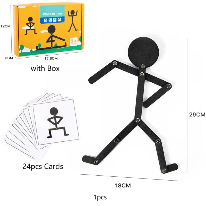 Toosly crianças montessori brinquedos de madeira aprendizagem precoce quebra-cabeças educativos pose esportiva melhorar habilidade hands-on ocupado placa presentes