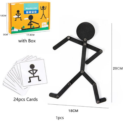 Toosly crianças montessori brinquedos de madeira aprendizagem precoce quebra-cabeças educativos pose esportiva melhorar habilidade hands-on ocupado placa presentes