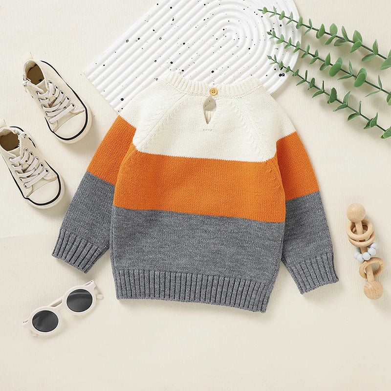 Toosly suéteres de bebê de malha roupas de criança recém-nascida moda listrado bonito raposa topos outerwear infantil meninas meninos pulôver manga longa outono