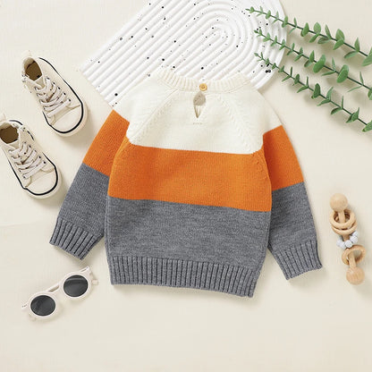 Toosly suéteres de bebê de malha roupas de criança recém-nascida moda listrado bonito raposa topos outerwear infantil meninas meninos pulôver manga longa outono