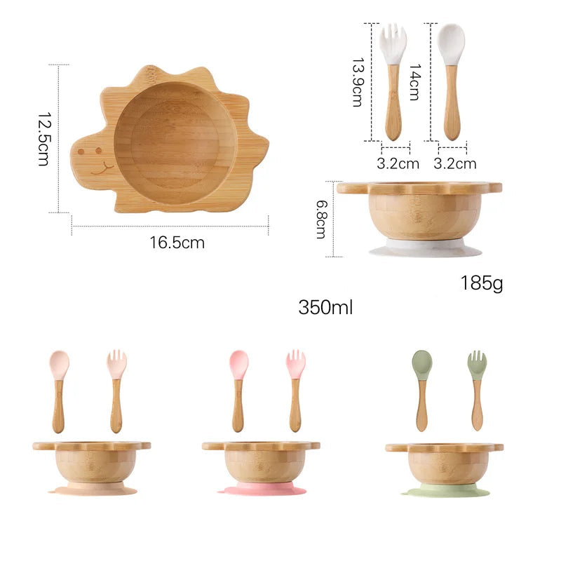 Conjunto de Talheres Infantil de Madeira da Toosly. Seguro, prático e divertido para a alimentação do seu bebê. Compre agora!