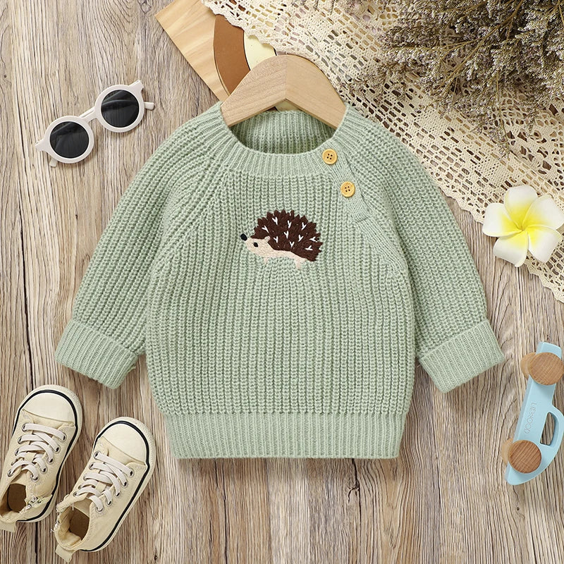Toosly suéteres de bebê de malha recém-nascido menina menino pulôver manga longa outono infantil crianças roupas bonito dos desenhos animados ouriço topos outerwear