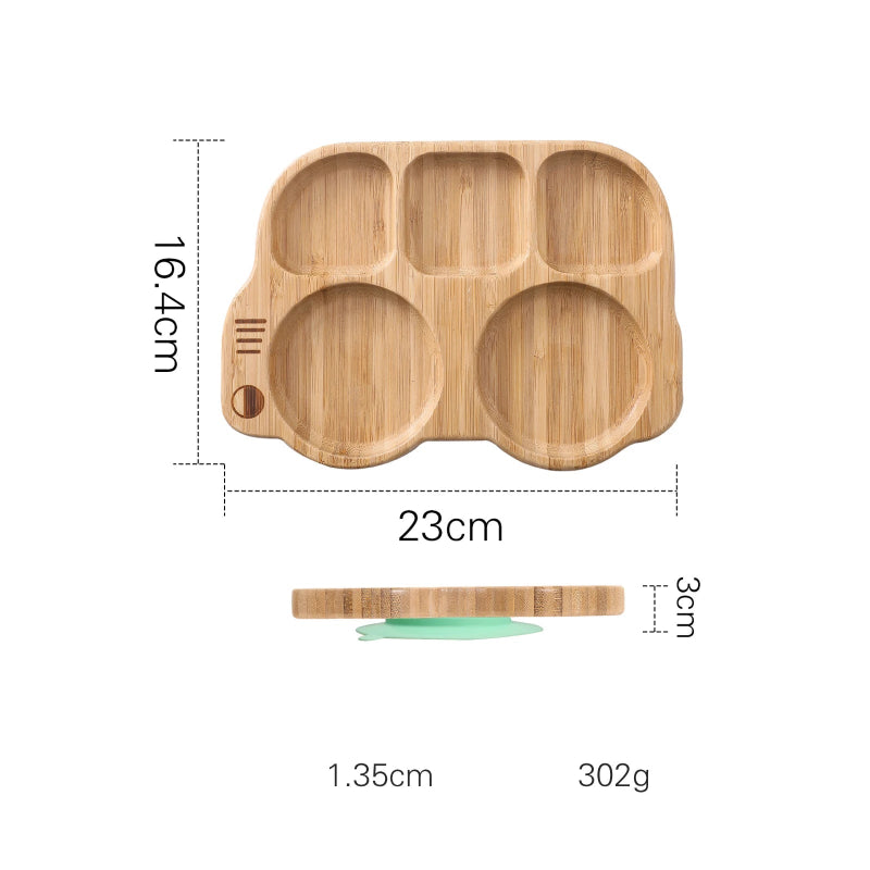 Toosly conjunto silicone bebê placa colher garfo conjuntos crianças alimentação conjunto de utensílios de mesa bpa livre de madeira produto comestível prato de jantar coisas do bebê