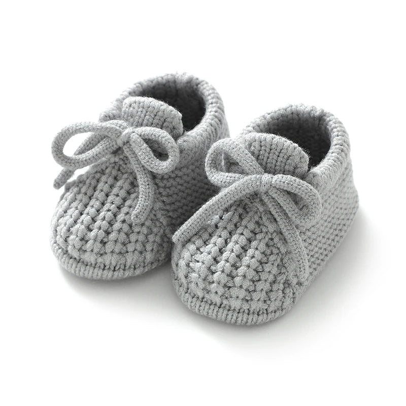 Toosly sapatos infantis de malha para bebês, calçados para meninos e meninas, botas rasas sólidas e rasas, acessórios de roupas feitos à mão para crianças de 0 a 18 meses