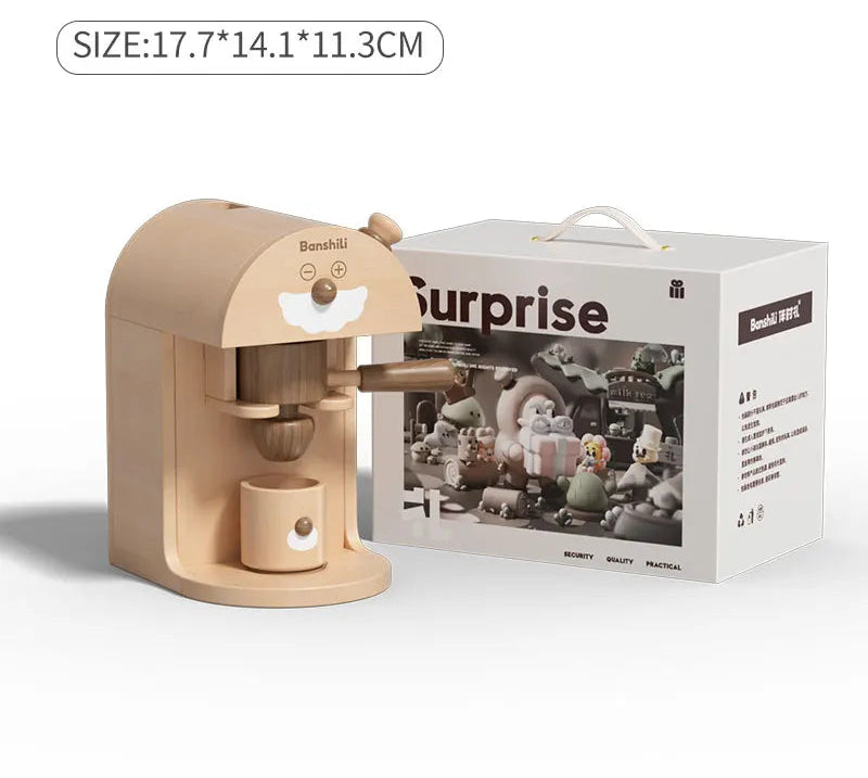 Toosly brinquedo de madeira para máquina de café, conjunto de brinquedos educativos de cozinha para crianças de 3 a 5 anos, presente de brinquedo para crianças Montessori