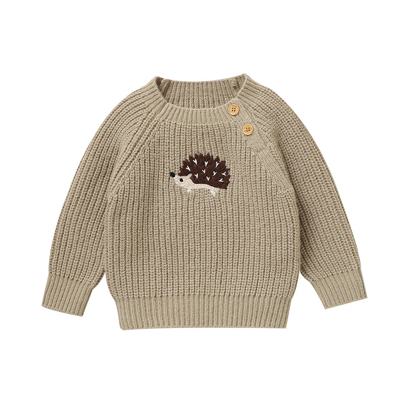 Toosly suéteres de bebê de malha recém-nascido menina menino pulôver manga longa outono infantil crianças roupas bonito dos desenhos animados ouriço topos outerwear