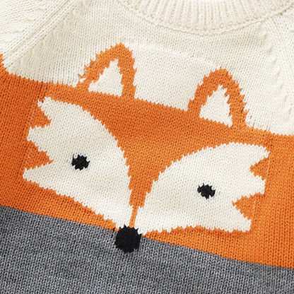 Toosly suéteres de bebê de malha roupas de criança recém-nascida moda listrado bonito raposa topos outerwear infantil meninas meninos pulôver manga longa outono