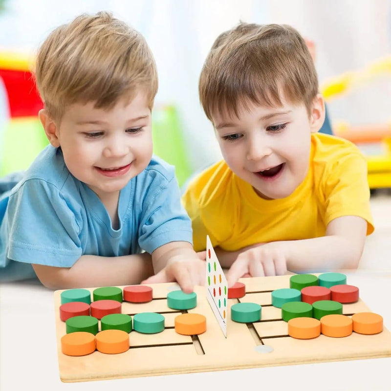 Toosly montessori de madeira colorido slide puzzle jogo de tabuleiro cor correspondência slide sensorial brinquedos educativos atividade pré-escolar para crianças