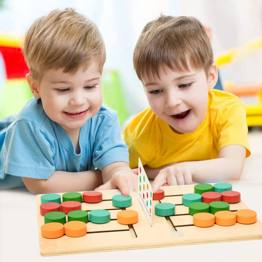 Toosly montessori de madeira colorido slide puzzle jogo de tabuleiro cor correspondência slide sensorial brinquedos educativos atividade pré-escolar para crianças