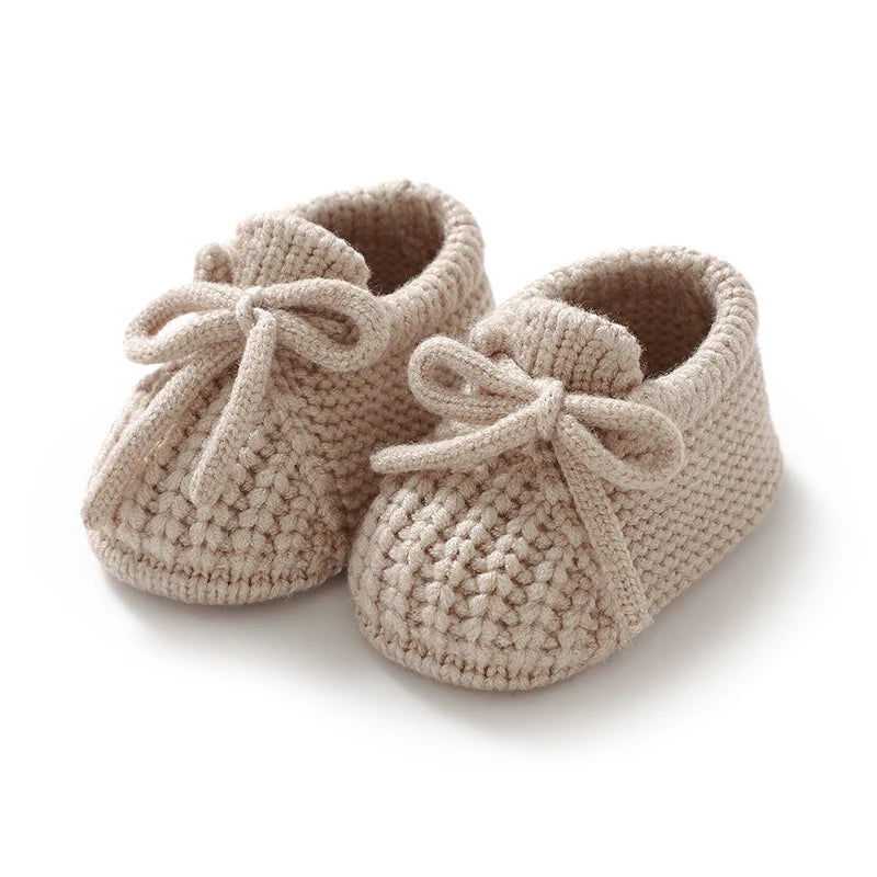 Toosly sapatos infantis de malha para bebês, calçados para meninos e meninas, botas rasas sólidas e rasas, acessórios de roupas feitos à mão para crianças de 0 a 18 meses