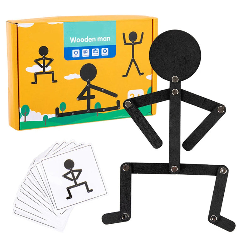 Toosly crianças montessori brinquedos de madeira aprendizagem precoce quebra-cabeças educativos pose esportiva melhorar habilidade hands-on ocupado placa presentes