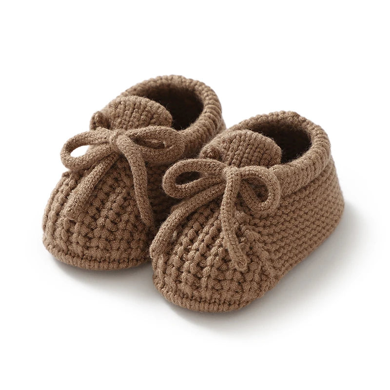 Toosly sapatos infantis de malha para bebês, calçados para meninos e meninas, botas rasas sólidas e rasas, acessórios de roupas feitos à mão para crianças de 0 a 18 meses