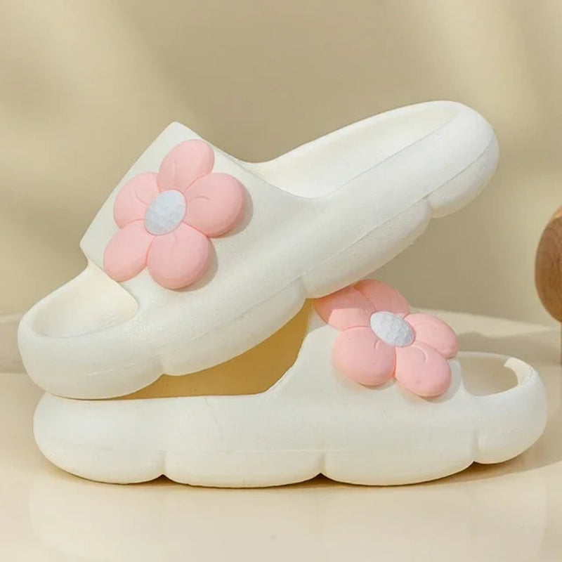 Toosly chinelos de flores antiderrapantes respiráveis para crianças, macio sólido, casual, meninas, meninos, casa, banheiro, sapatos infantis, verão