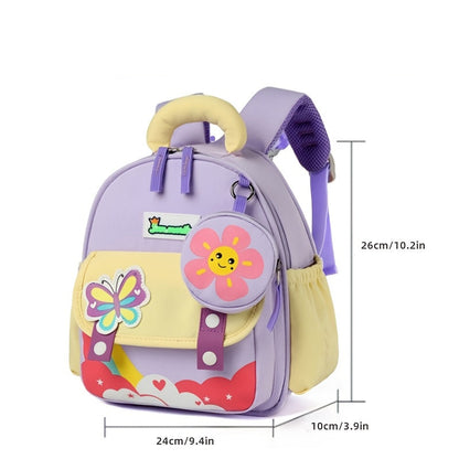 Mochila Fofa Pastel com Corações, Flores, Doces e Personagens - Alça Ajustável, Moldura Removível Estampada & Forro Laváveis na Máquina para Jardim de Infância (Cores: Rosa, Azul, Amarelo, Verde, Roxo), Mochila Escolar,Mochila Escolar Unissex e Fashion,Mochilas Escolares,Mochila Para Escola,Mochila para Jardim de Infância,Mochila Pré-Escolar