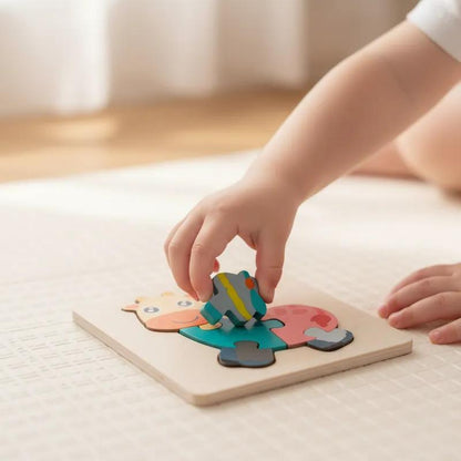 Tabuleiro Didático Educativo Quebra Cabeça de Encaixe de Madeira 11x11cm