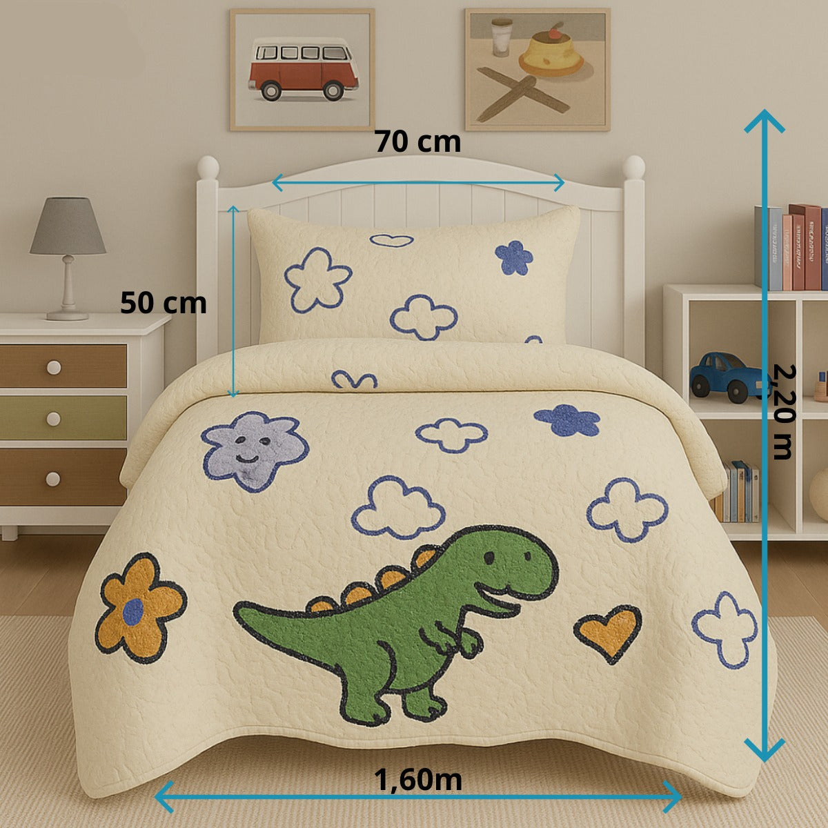 Kit Colcha Cobre Leito Bouti Infantil Menino Menina Solteiro 2 Pçs