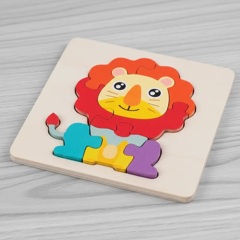 Tabuleiro Didático Educativo Quebra Cabeça de Encaixe de Madeira 11x11cm