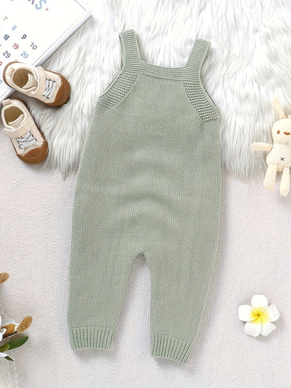 Macacão de tricô de cor sólida para bebê, para meninos bebês e crianças pequenas, para outono e inverno