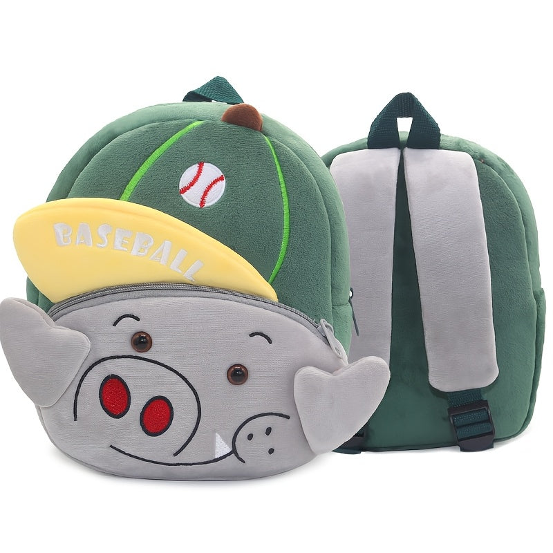 Mochila de desporto com animais de desenho animado, mochila de peluche fofa para viagens de jovens - Mochila escolar durável para saídas e campus, design elegante para rapazes e raparigas