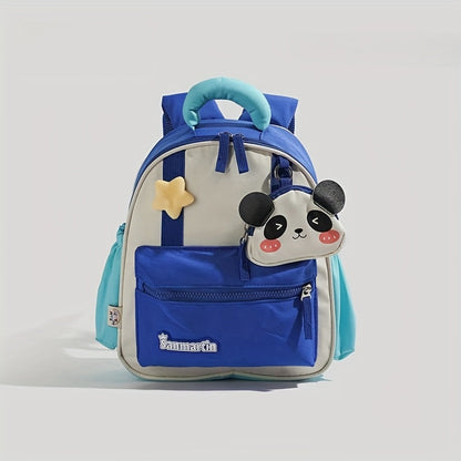 Mochila de Desenho Animado de Panda Fofa para Jovens - Alças Ajustáveis Leves, Forro Durável de Poliéster, Lavável à Mão, Perfeita para Escola e Aventuras ao Ar Livre, Bolsa Infantil para Atividades Externas | Design Divertido para Jovens | Alças Ajustáveis para Jovens