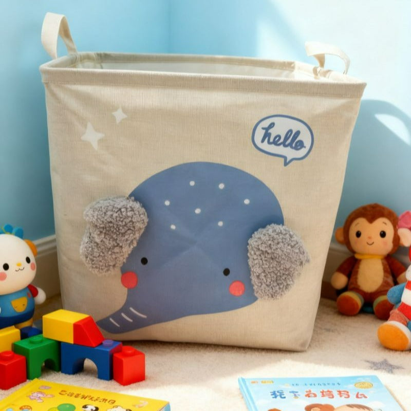 Cesto Dobrável Quardrado Organizador Multiuso Animal