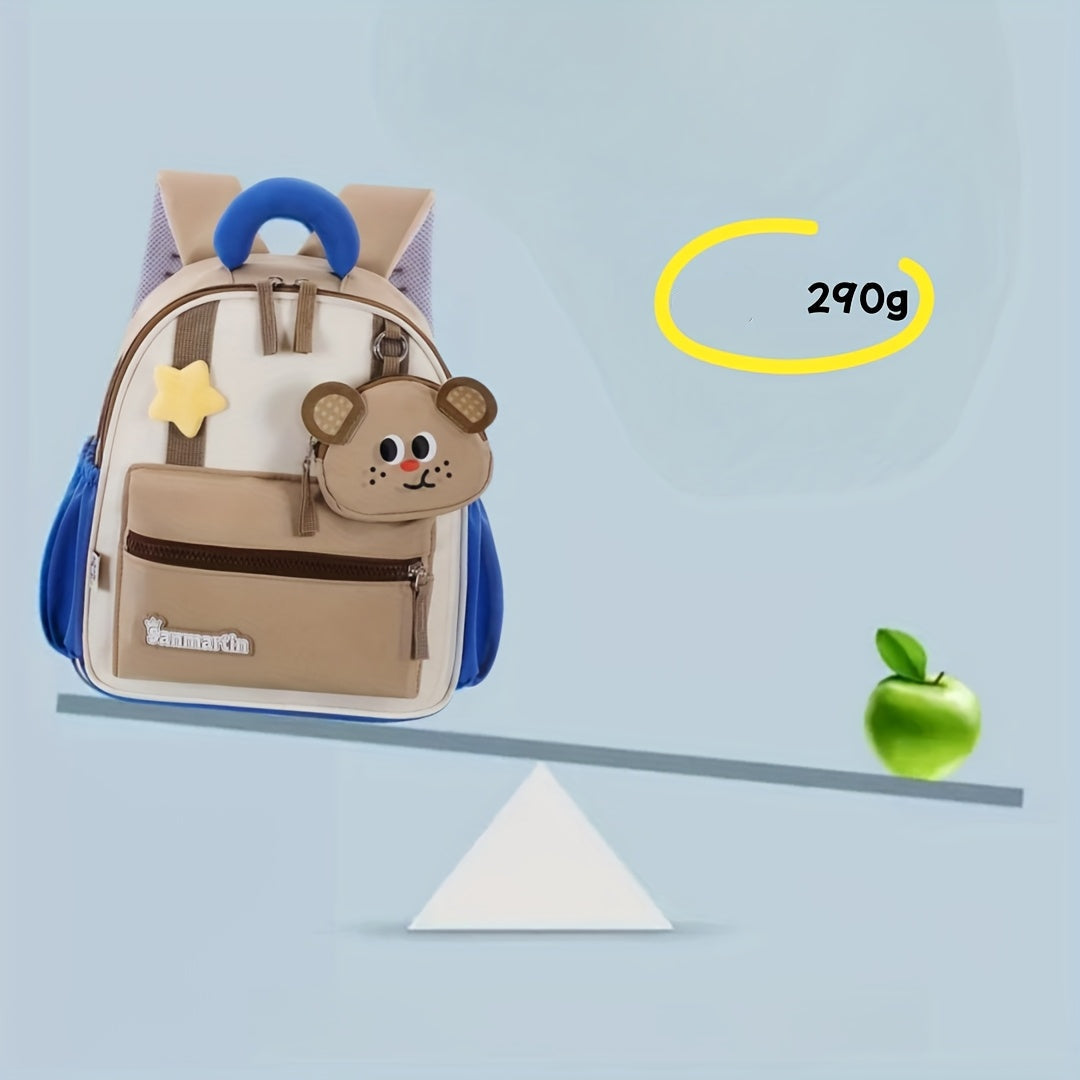 Mochila de Desenho Animado de Panda Fofa para Jovens - Alças Ajustáveis Leves, Forro Durável de Poliéster, Lavável à Mão, Perfeita para Escola e Aventuras ao Ar Livre, Bolsa Infantil para Atividades Externas | Design Divertido para Jovens | Alças Ajustáveis para Jovens