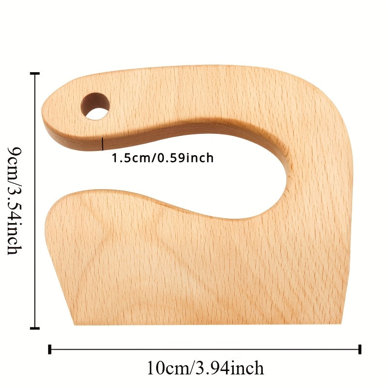 Faca de madeira de Zelkova elegante para frutas e legumes - Durável, lavável e resistente ao calor, perfeita para cortar frutas, legumes, tortas e pizzas, ideal para iniciantes e cozinheiros experientes, utensílios de cozinha | Utensílios de cozinha elegantes | Ferramenta de corte durável, prato de corte de frutas